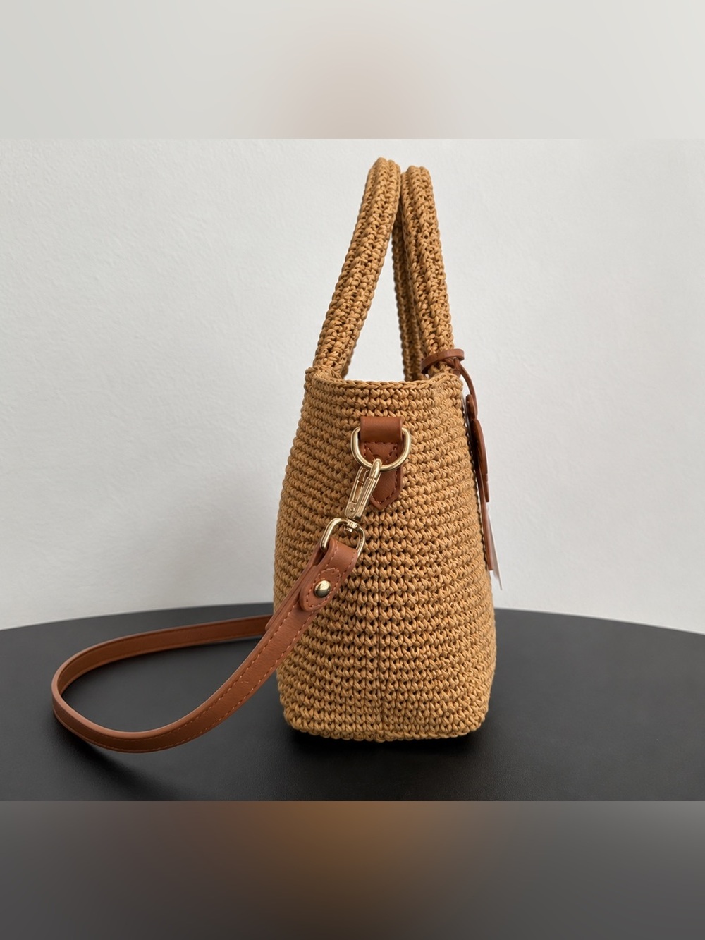 Haute Hippie | Woven Straw Mini Tote Palm Charm - Picture 3 of 12
